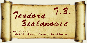Teodora Biolanović vizit kartica